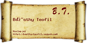 Básthy Teofil névjegykártya
